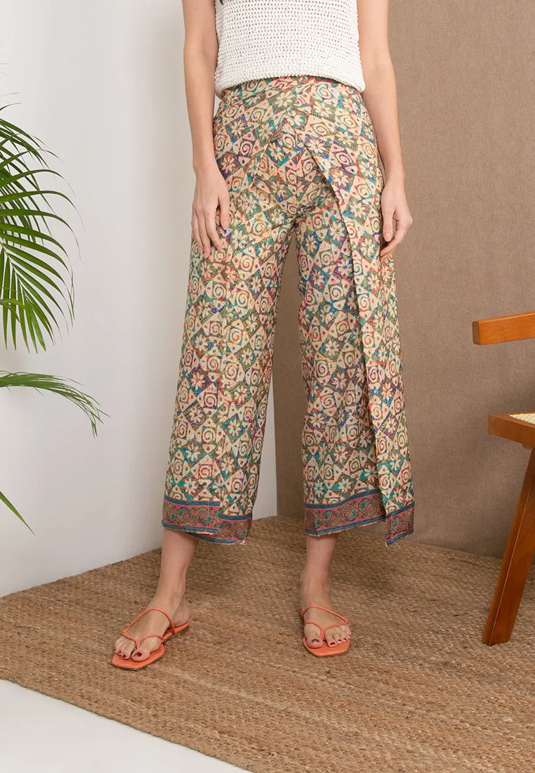 Poly Silk Pareo Pants