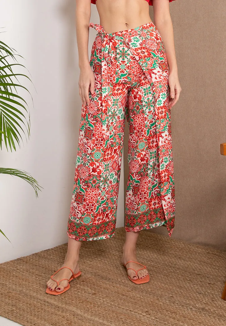 Poly Silk Pareo Pants