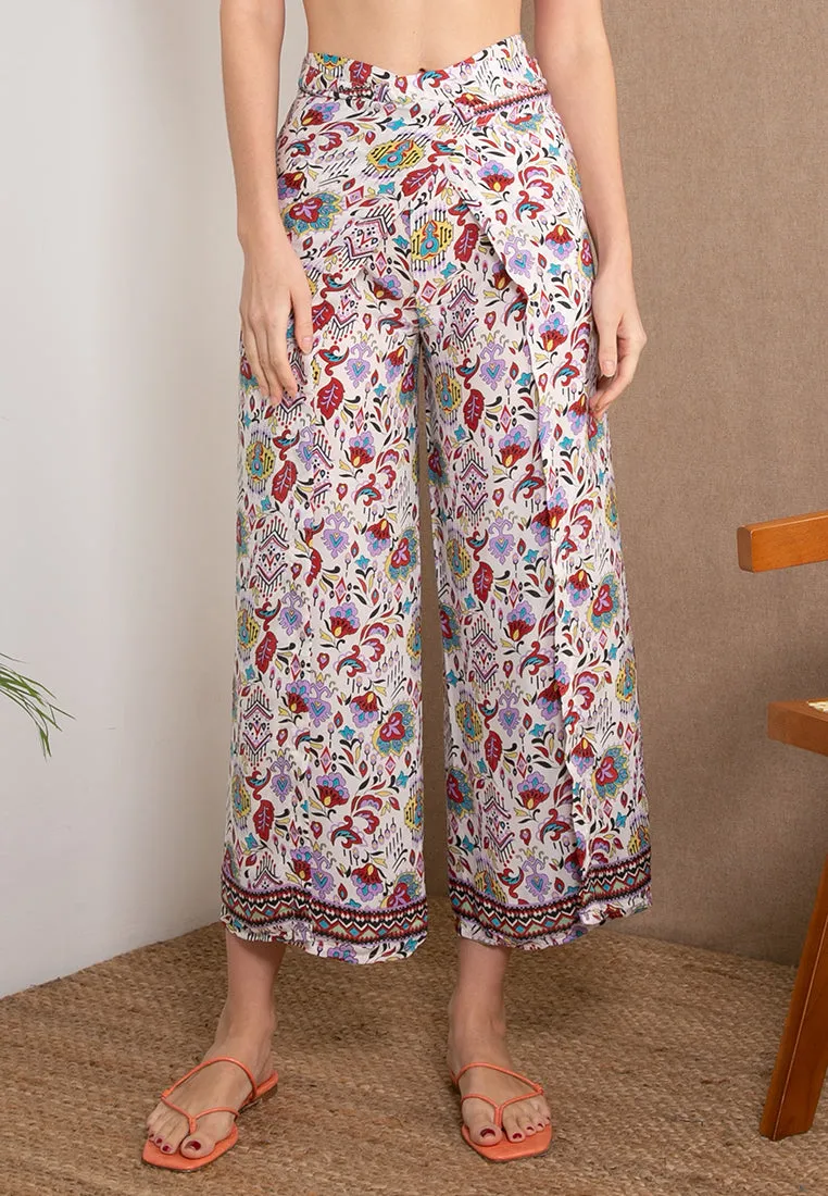 Poly Silk Pareo Pants