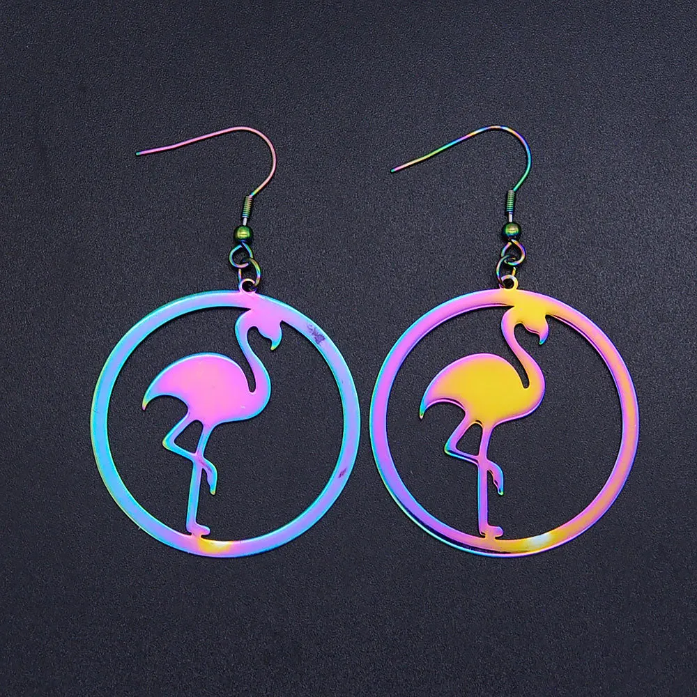 Rainbow Tree of Life Fashion Drop Earring for Women Angel Wing Geometric Waterdrop Statement Earrings