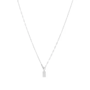 Rectangle Tag Necklace - Sterling Silver