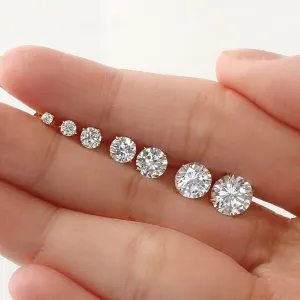 Round Brilliant Gem Studs