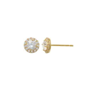 Round Shape Stud Earrings (14K)