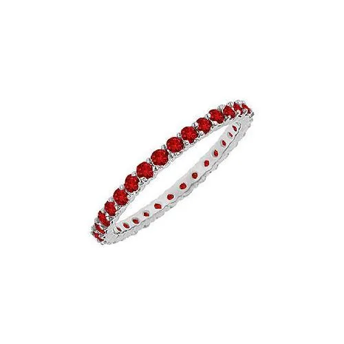 Ruby Eternity Bangle : 14K White Gold - 10.00 CT TGW