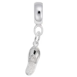 Sandal Charm Dangle Bead In Sterling Silver