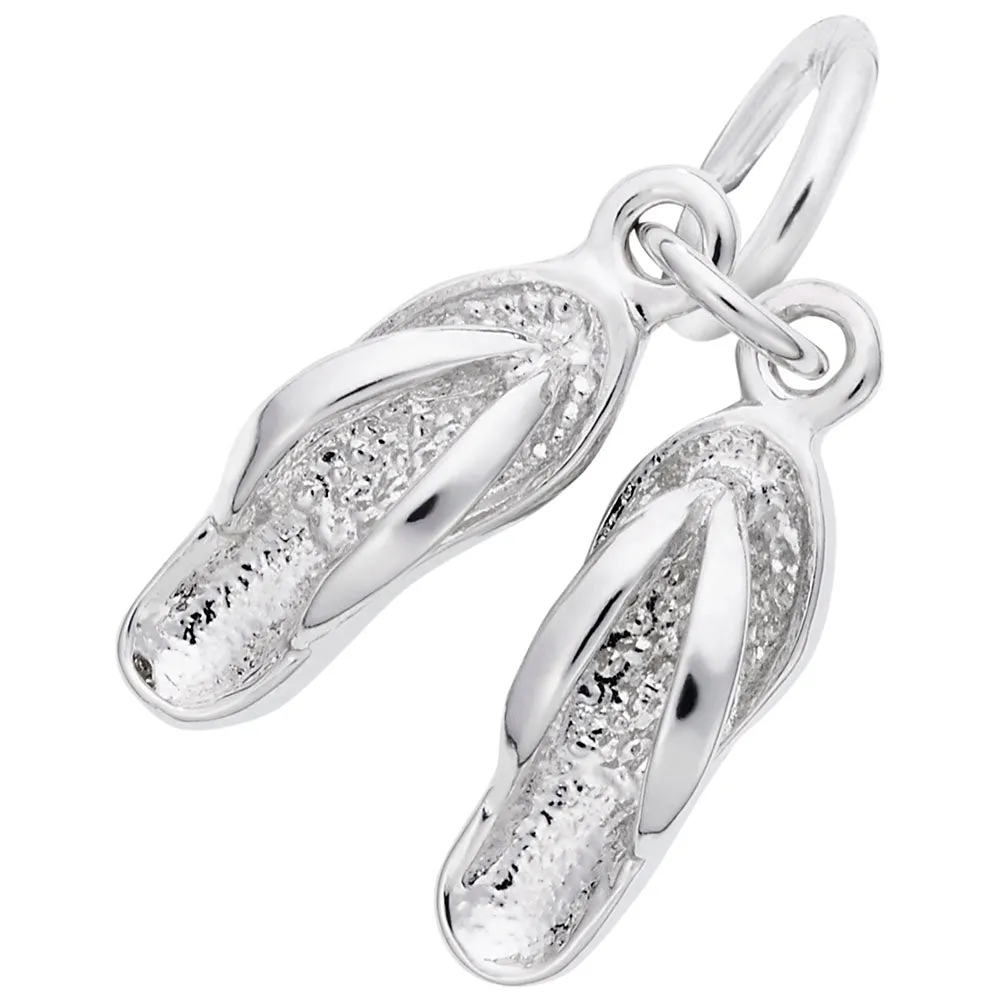 Sandals Charm In 14K White Gold