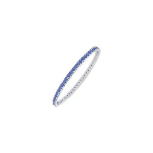 Sapphire Eternity Bangle : 14K White Gold - 5.00 CT TGW