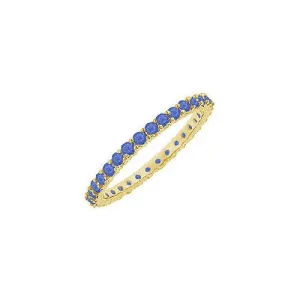 Sapphire Eternity Bangle : 14K Yellow Gold - 6.00 CT TGW