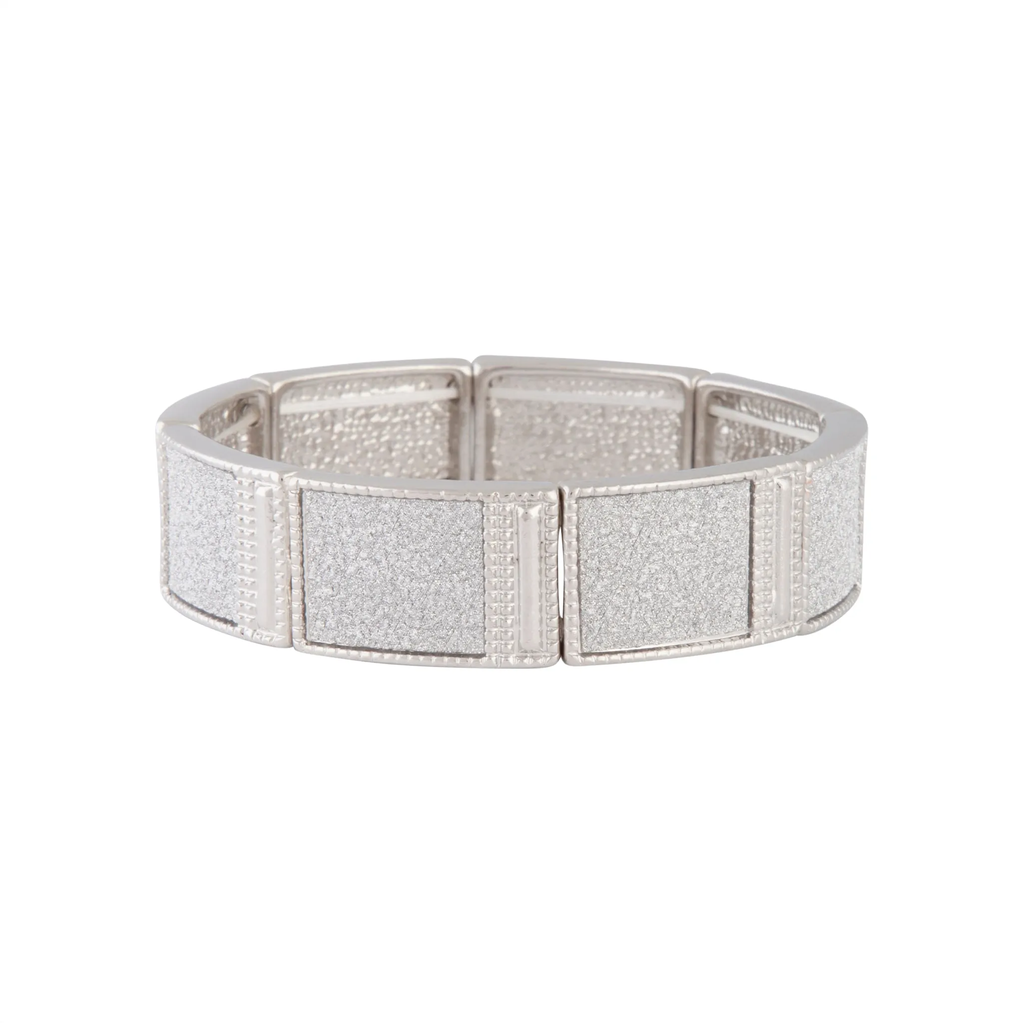 Silver Glitter Square Bracelet