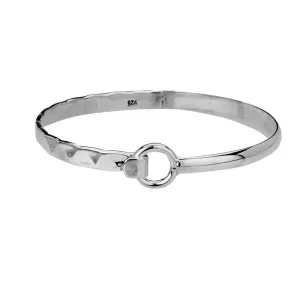 Silver hook and eye bangle