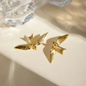 Soaring Bird Style Gold Earring JLT12928