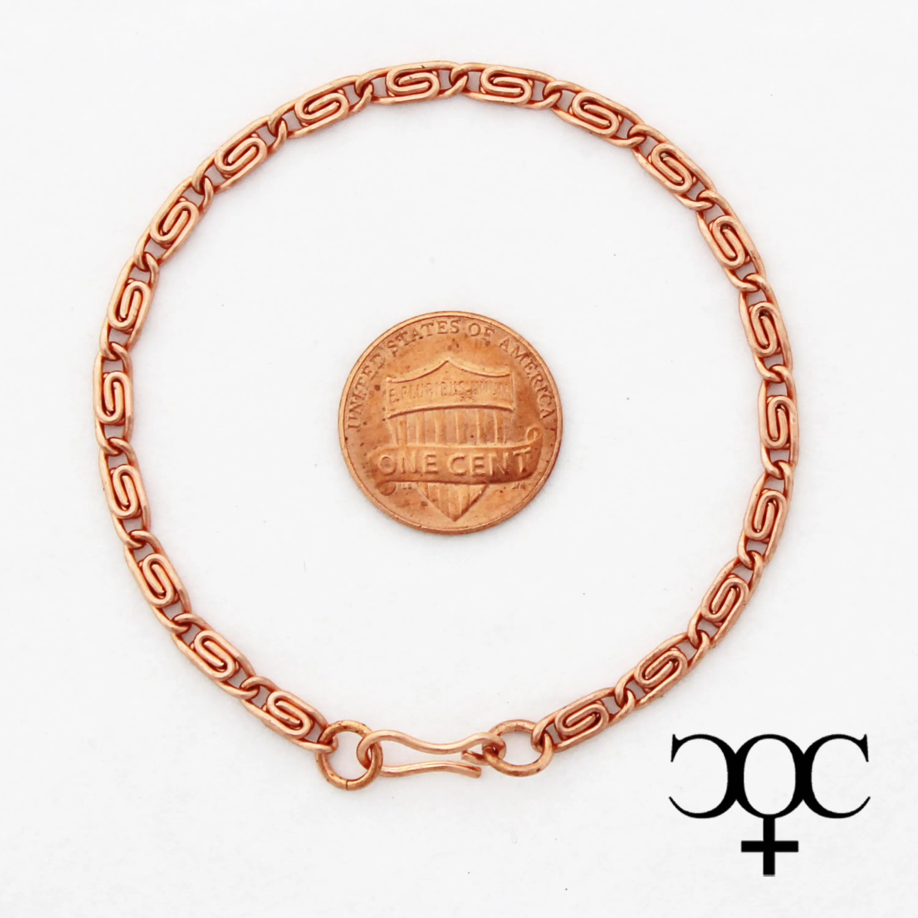 Solid Copper Bracelet Chain Celtic Copper Fine Scroll Chain Bracelet BC61 Solid Copper Celtic Bracelet Chain 3mm