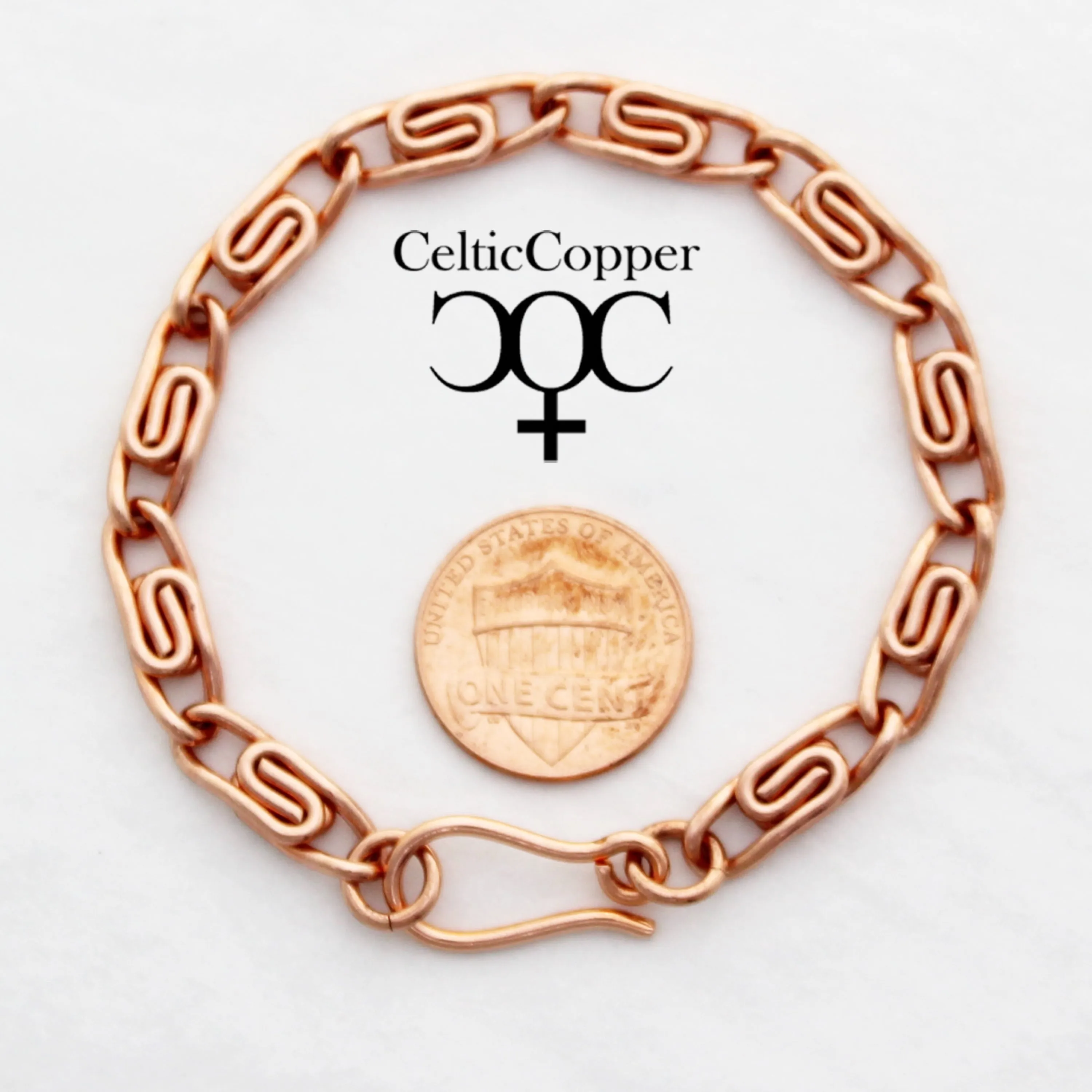 Solid Copper Scroll Chain Bracelet BC66 Medium 5mm Celtic Scroll Chain Bracelet For Men And Women