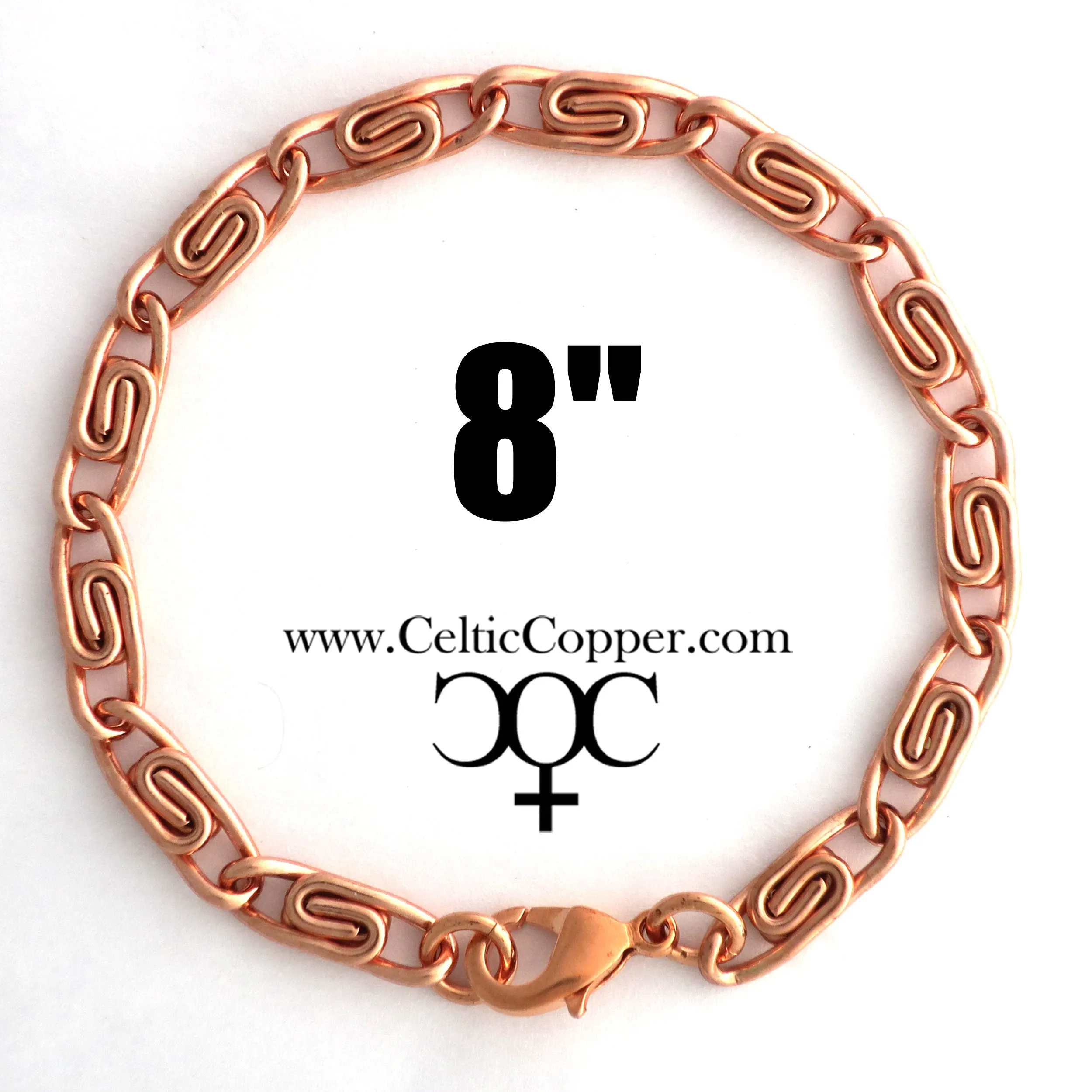 Solid Copper Scroll Chain Bracelet BC66 Medium 5mm Celtic Scroll Chain Bracelet For Men And Women