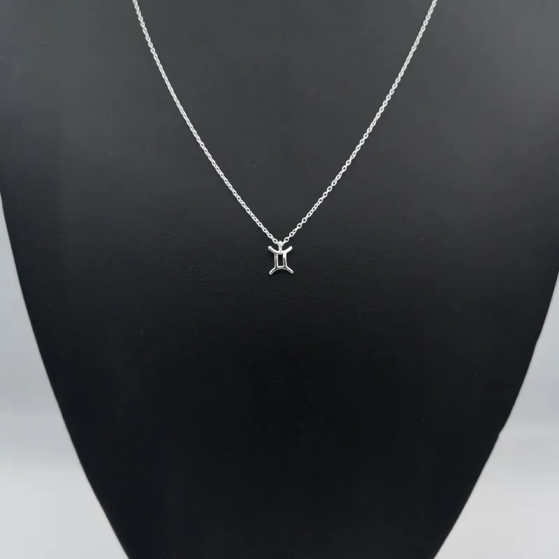 Sterling Silver Gemini Zodiac Sign Necklace