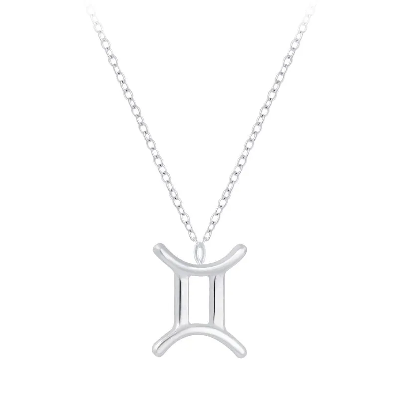 Sterling Silver Gemini Zodiac Sign Necklace