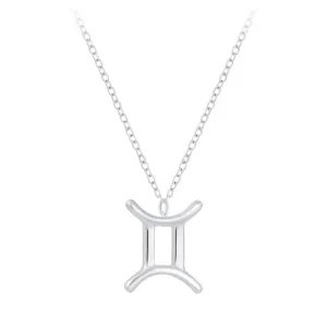 Sterling Silver Gemini Zodiac Sign Necklace