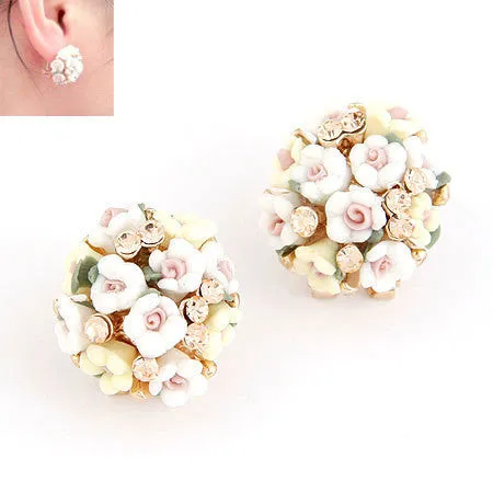 Stud Earrings for Women Boucle d'oreille Jewelry Brincos Crystal Pendientes Mujer Fashion Flower Earrings Bijoux