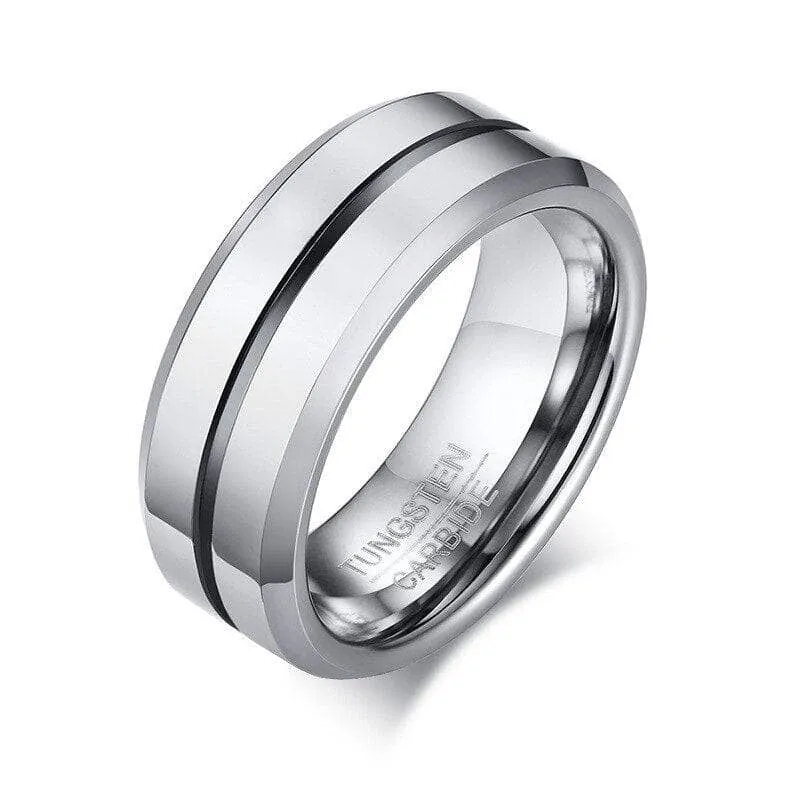 Stylish 8mm Tungsten Men's Wedding Band