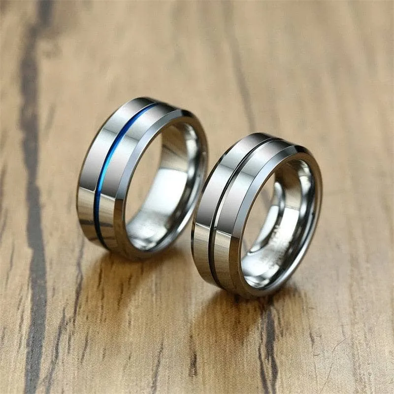 Stylish 8mm Tungsten Men's Wedding Band