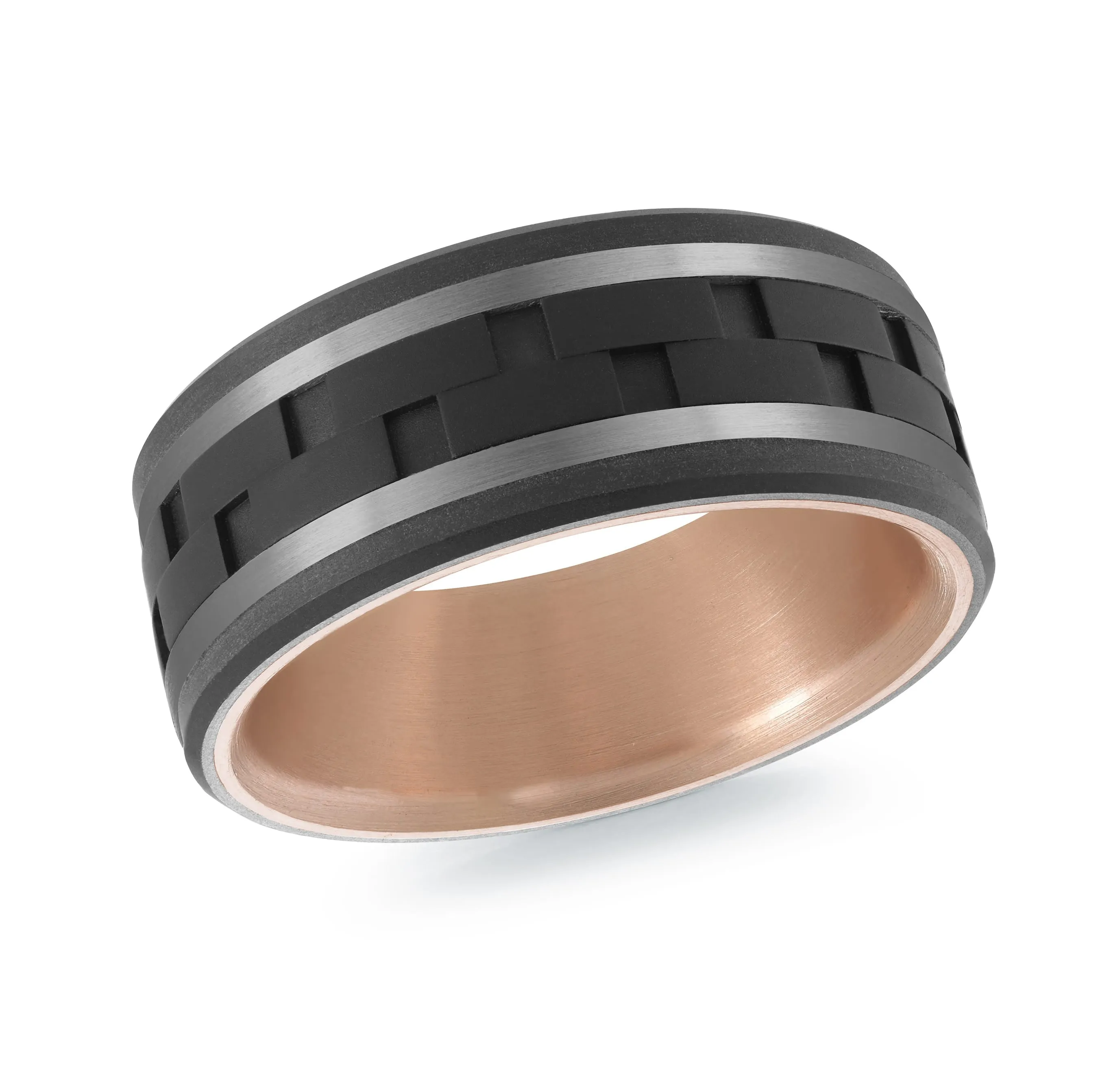 Titanium with 14K Rose Gold Ring from the Titanium Collection by Malo - MRDTI-021-9AP