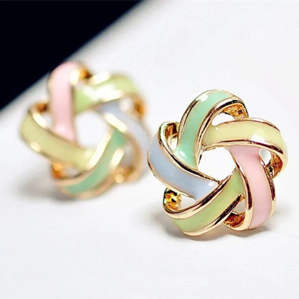 Trendy Color Stripe Earrings Fashion Jewelry for Women