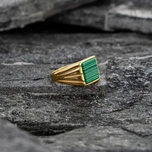 Vintage Signet Ring (24kt Gold & Green)