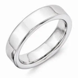 Vitalium Flat Polished 6mm Wedding Band Ring