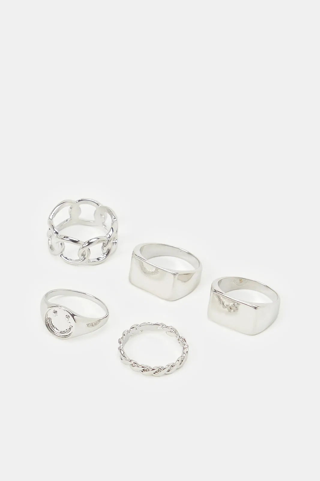 Women Silver Rings (5 Piece)