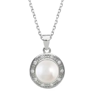 Women’s  Sterling Silver Pearl Pendant with Chain Necklace for Girl and Women with Certificate of Authenticity and  Stamp Jewelry Gifts for Women (Pearl Pendan)