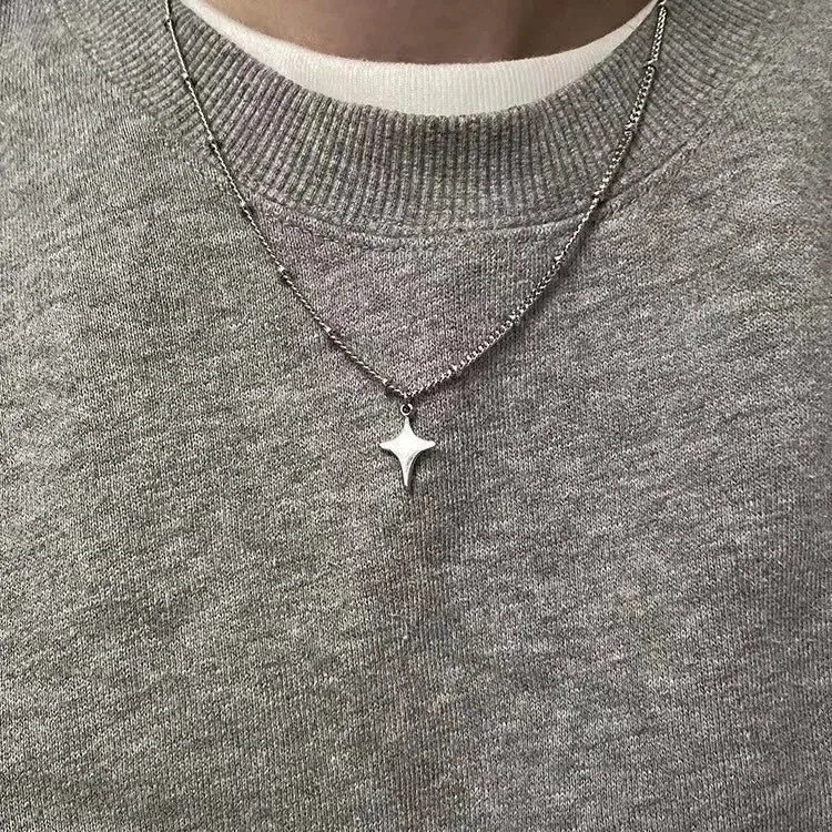 Y2K Star Silver Necklace