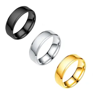 Yellow Chimes Rings for Men Stainless Steel Black Gold Silver 3PCs Combo Band Rings for Men and Boys.