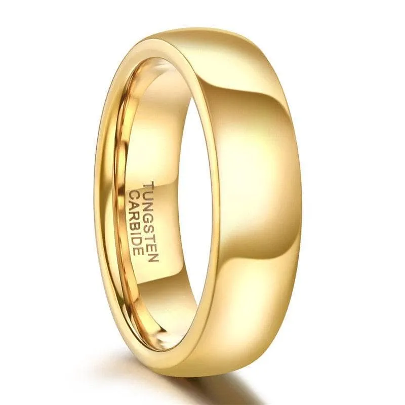 Yellow Gold Classic Tungsten Wedding Band