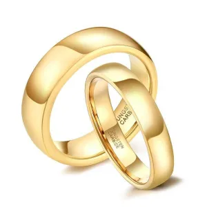 Yellow Gold Classic Tungsten Wedding Band