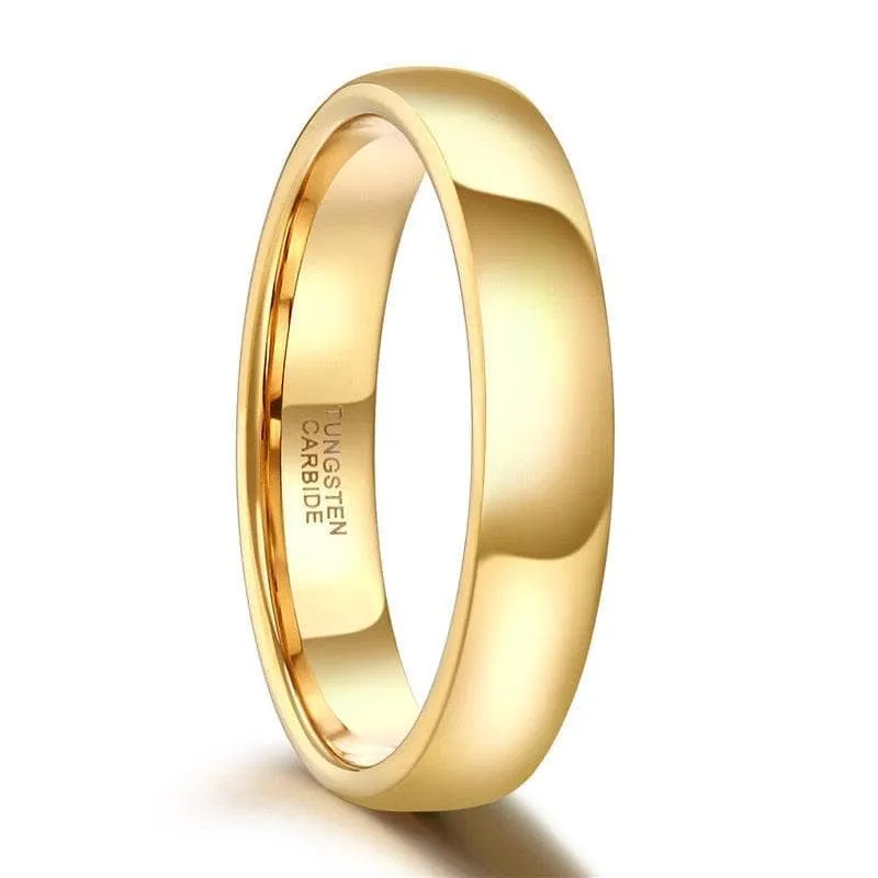 Yellow Gold Classic Tungsten Wedding Band