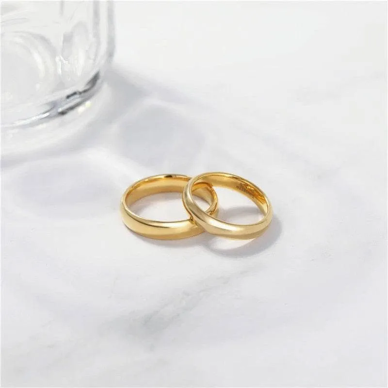 Yellow Gold Classic Tungsten Wedding Band