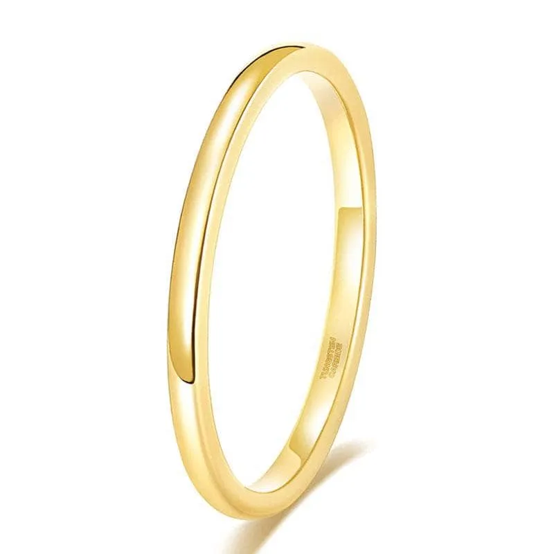 Yellow Gold Classic Tungsten Wedding Band