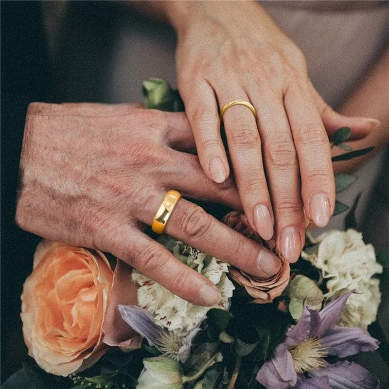 Yellow Gold Classic Tungsten Wedding Band